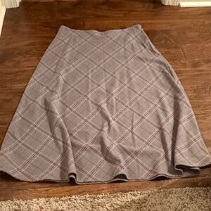 Croft & Barrow Gray Plaid A-Line Skirt